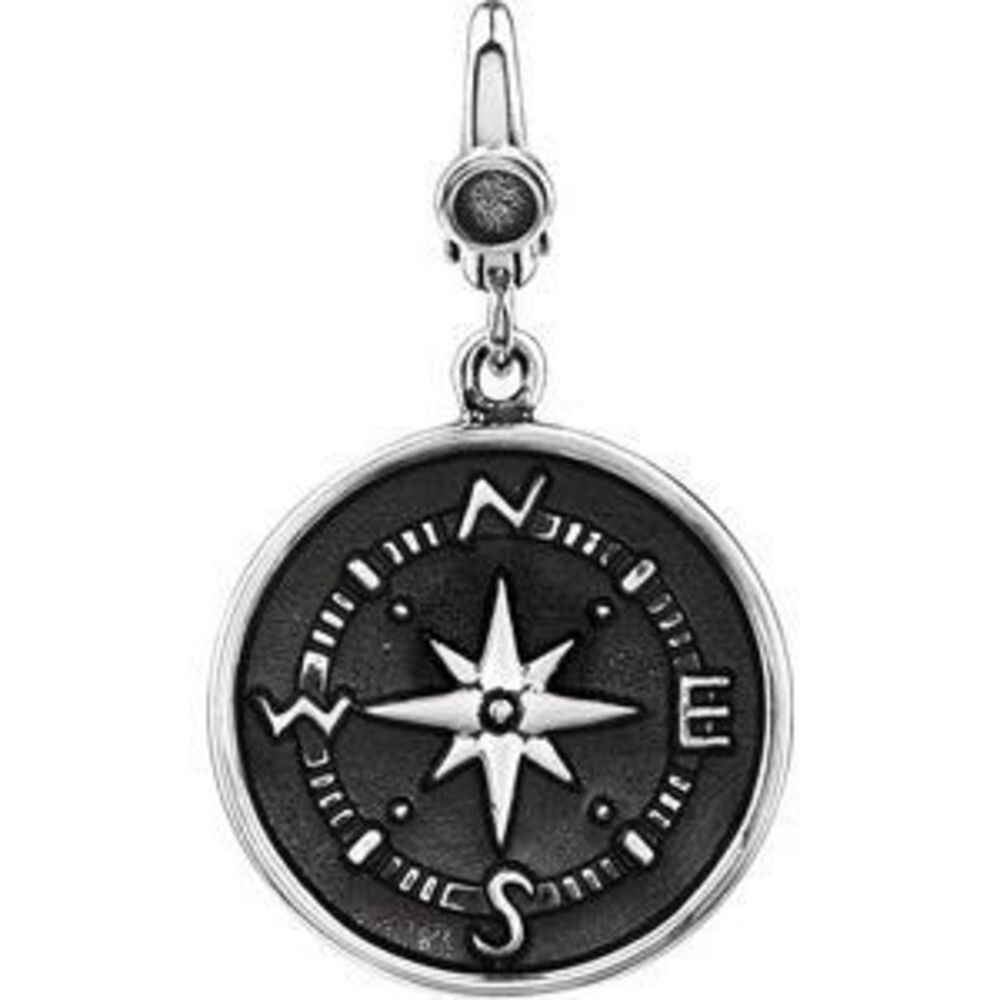 Kazi Luxury Compass Charm - Sterling Silver